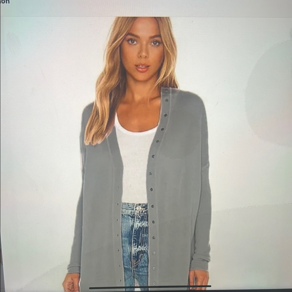 All Saints Adella Cardigan PaleGray Marl Long Cardigan Sweater Size Medium